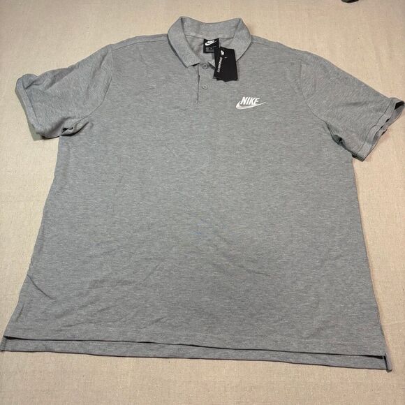 NWT Nike Men's Sportswear Matchup Jersey Grey Polo Shirt Standard Fit Sz 2XL XXL - Picture 2 of 6